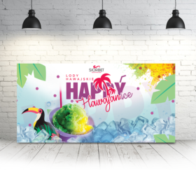 baner reklamowy lody hawajskie happyice siorbet 100 x 50