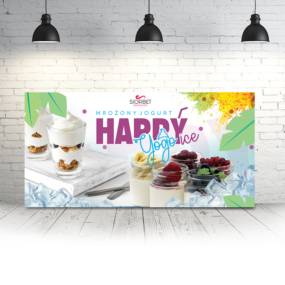 baner reklamowy mrożony jogurt happyice siorbet 100 x 50