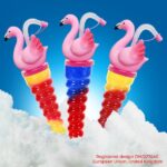 trzy kielichy do granity z dekielkiem flamingi